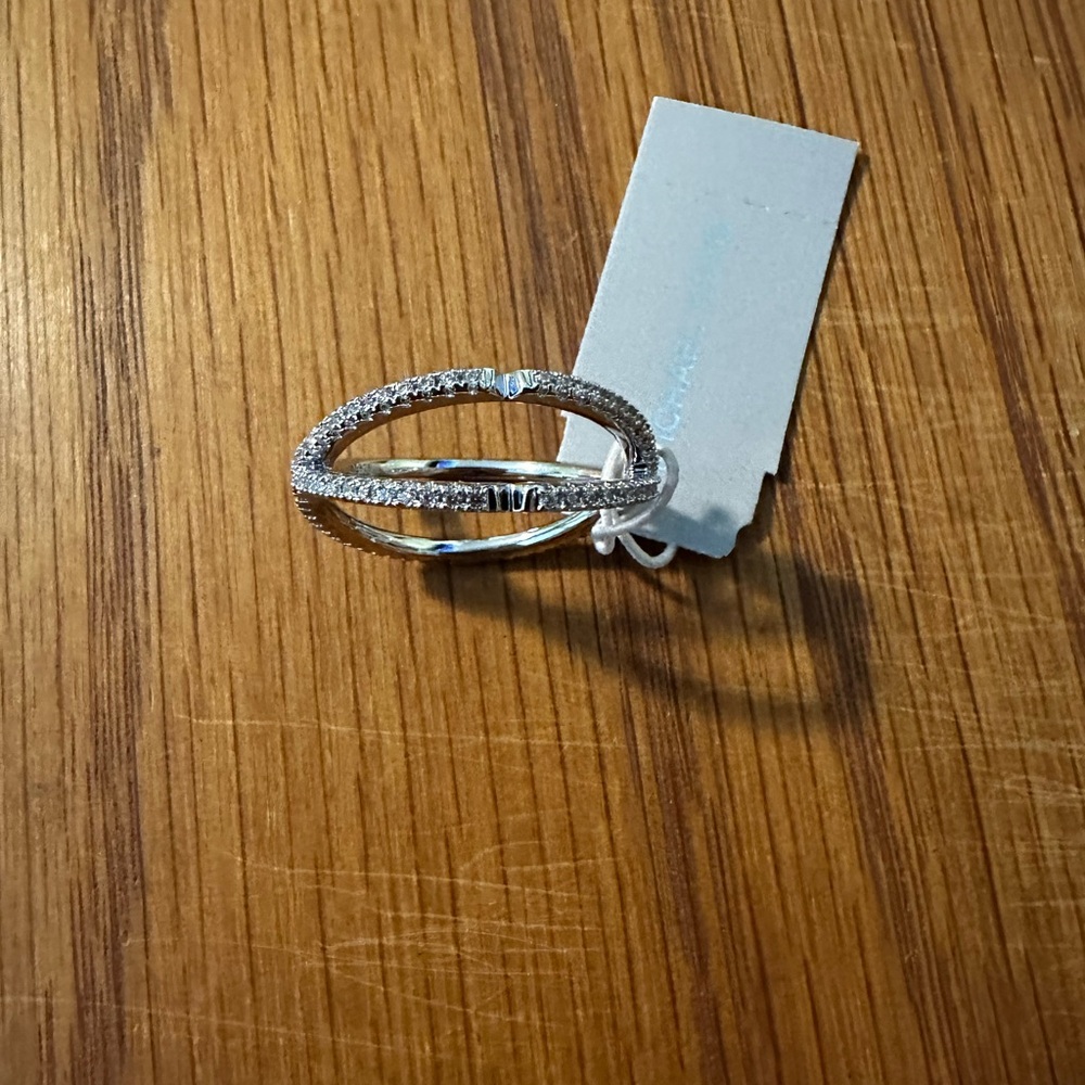 Michael Kors Silver Nest X Ring with Intricate Design
